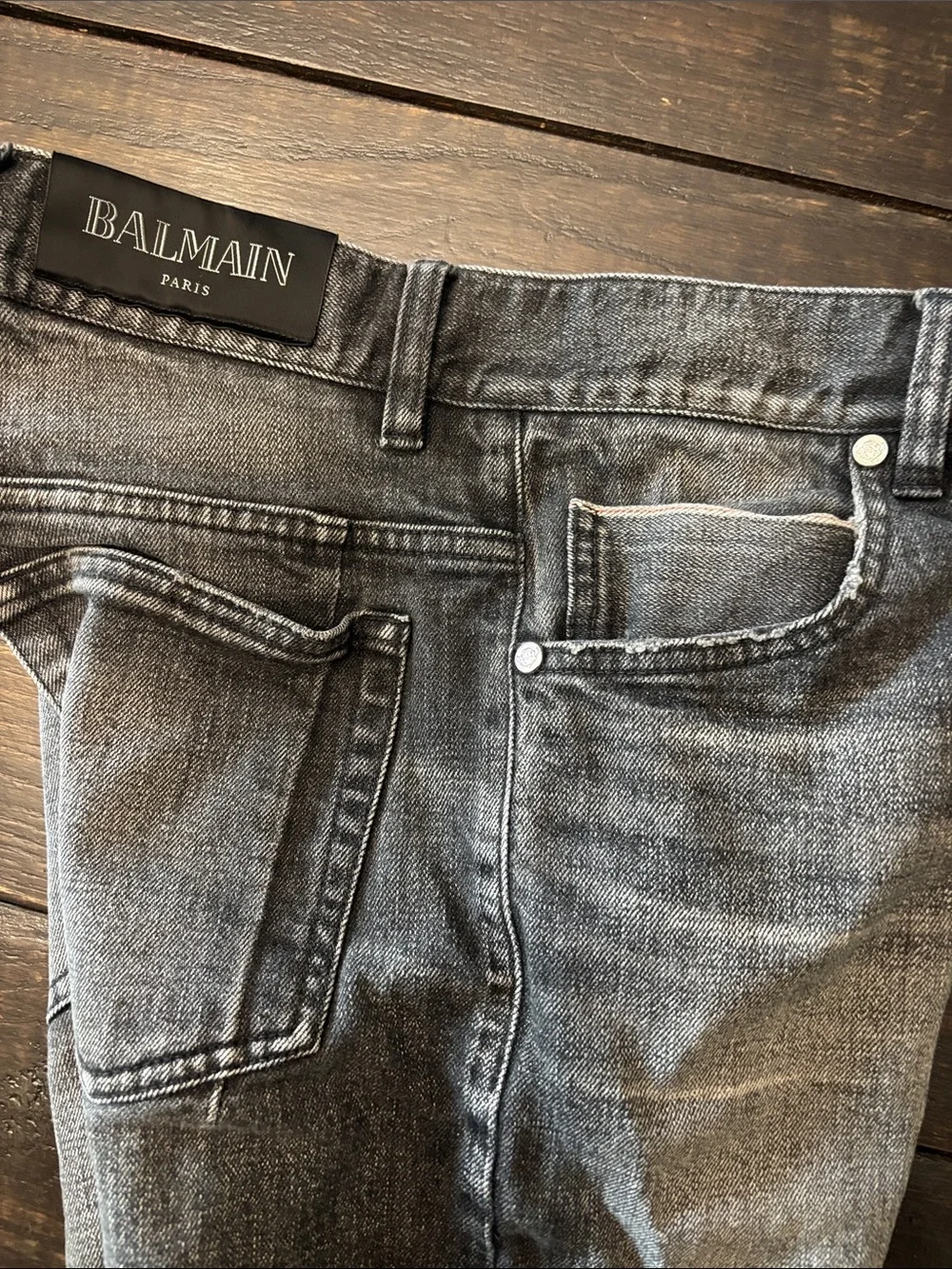 Balmain Men’s Washed Black Relaxed Jeans